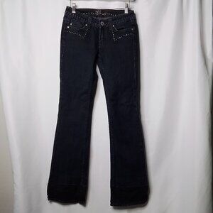 MISS ME RIVETED STUDDED DARK WASH JEANS SIZE 27